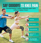 Modvel 2 Pack Knee Brace for Women & Men - Workout Knees Compression Sleeve for Knee Pain Relief Joint Support for ACL, Arthritis, Meniscus Tear Knees Brace for Sports, Rodilleras para Gym Fitness