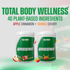 Alpha Supps - Alpha Greens Supplement | Fruit & Vegetable Superfood Powder | Over 40 Natural Plant Based Ingredients | Prebiotic & Probiotic Digestive Support Blend - 30 Servings (Orange Cherry)