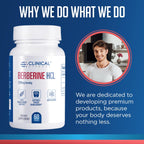 Clinical Effects Berberine HCL - Pure Berberine 1200mg - Liver Support - Vegan Supplement - 3 Pack - Made in the USA