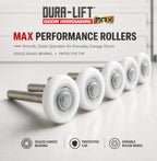 DURA-LIFT Ultra-Life MAX 2" Sealed 6200ZZ Bearing Nylon Garage Door Roller, 4" Stem, Pack of 10