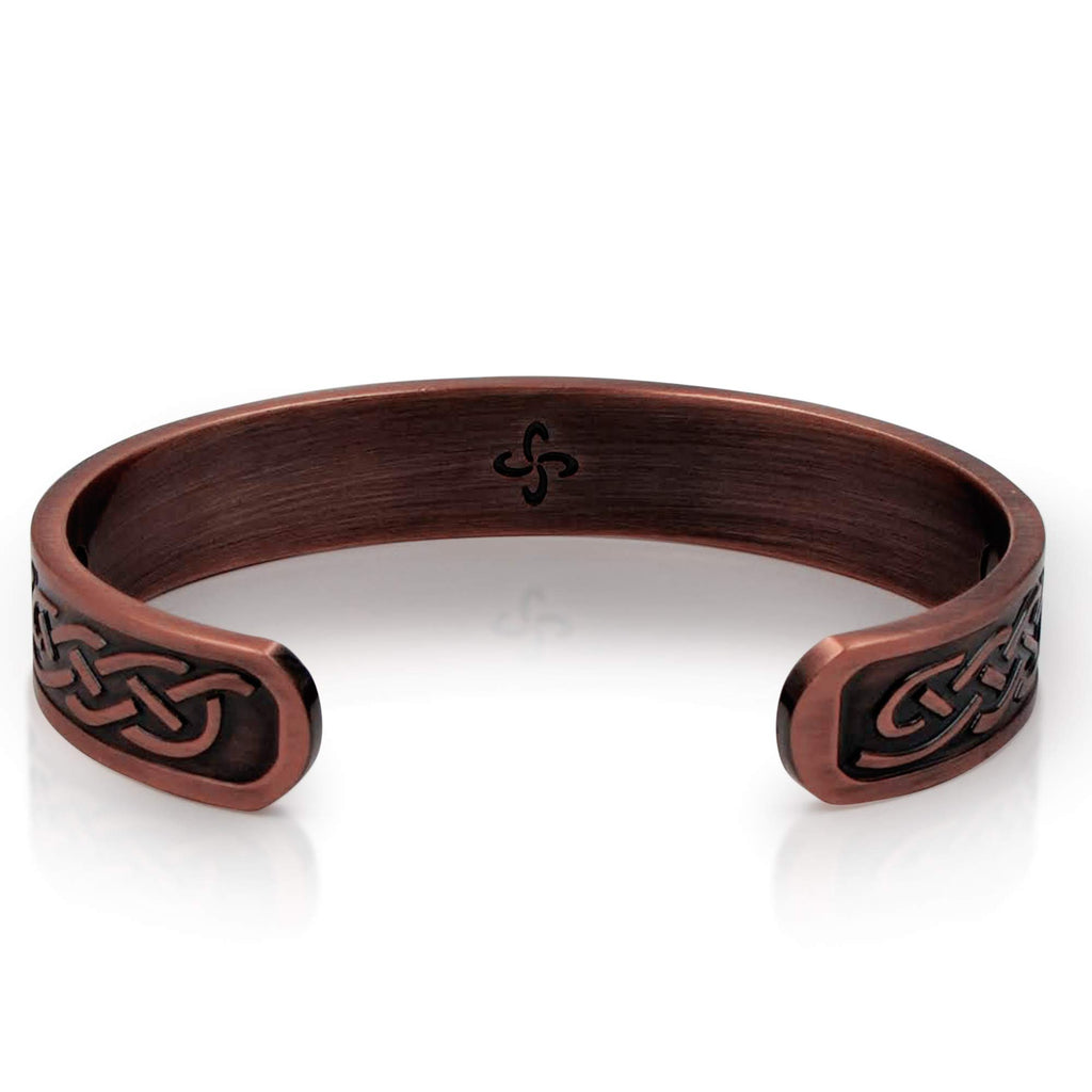 Reevaria Heavyweight Large Copper Celtic Magnetic Cuff Bracelet for Men, with 10 Magnets