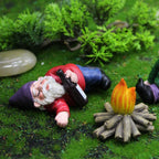 ZIXINMEI Funny Drunk Garden Gnomes 4PCS Mini Resin Figurines - Drunken Dwarf Statues for Outdoor Patio Yard Lawn Desk Decor, Waterproof Handcrafted Ornament Gift