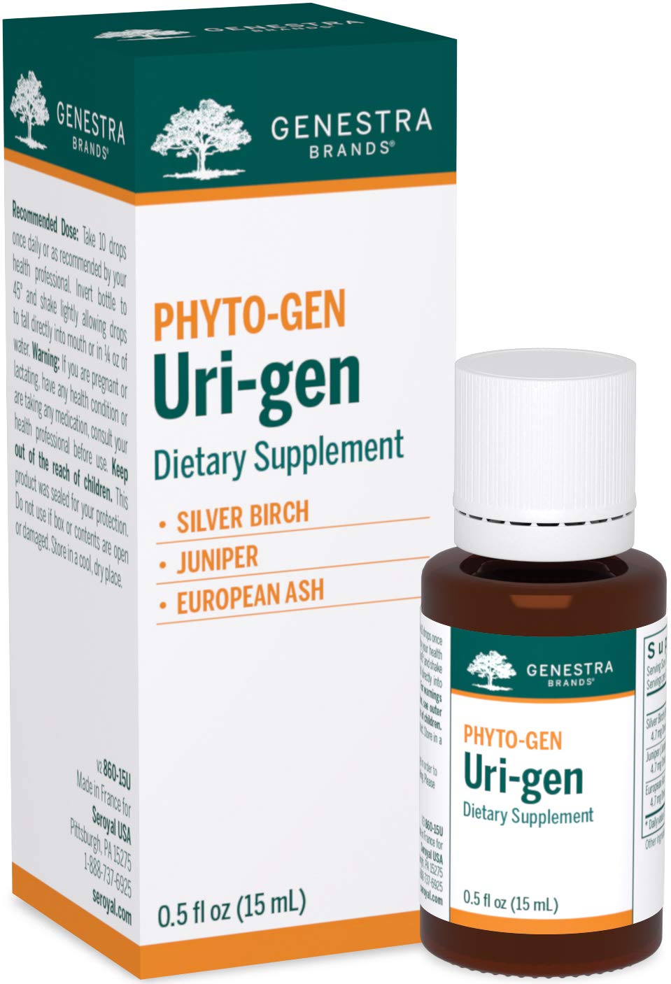 Genestra Brands Uri-gen | Silver Birch, Juniper, and European Ash Herbal Supplement | 0.5 fl. oz.