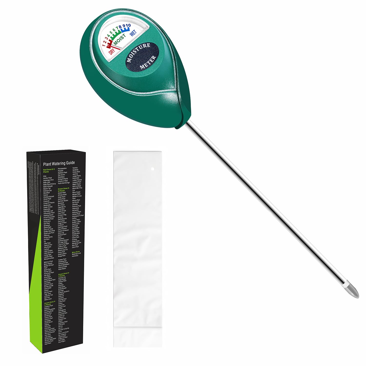 XLUX 2 Pack Soil Moisture Meter, Garden Lawn Indoor Outdoor Use, Battery-Free