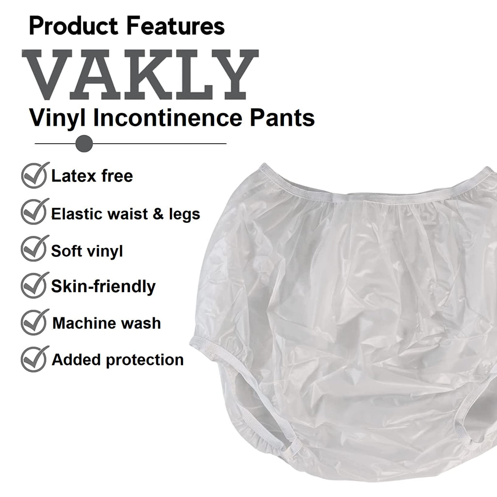 Adult Vinyl Waterproof Pull-On-Cover Incontinence Pants (This is not a Diaper) Extra Oversized Waterproof Underwear Protection to GO ON TOP of/Together with Diapers & Briefs as Added Leak Resistance