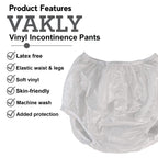 Adult Vinyl Waterproof Pull-On-Cover Incontinence Pants (This is not a Diaper) Extra Oversized Waterproof Underwear Protection to GO ON TOP of/Together with Diapers & Briefs as Added Leak Resistance