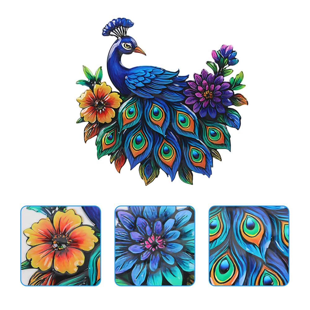 dreamskip 3 Piece Metal Peacock Wall Decor, Iron Tropical Peacocks Wall Art, Outdoor Metal Birds Garden Wall Decors Sculptures for Patio Fence Living Room Housewarming Gifts