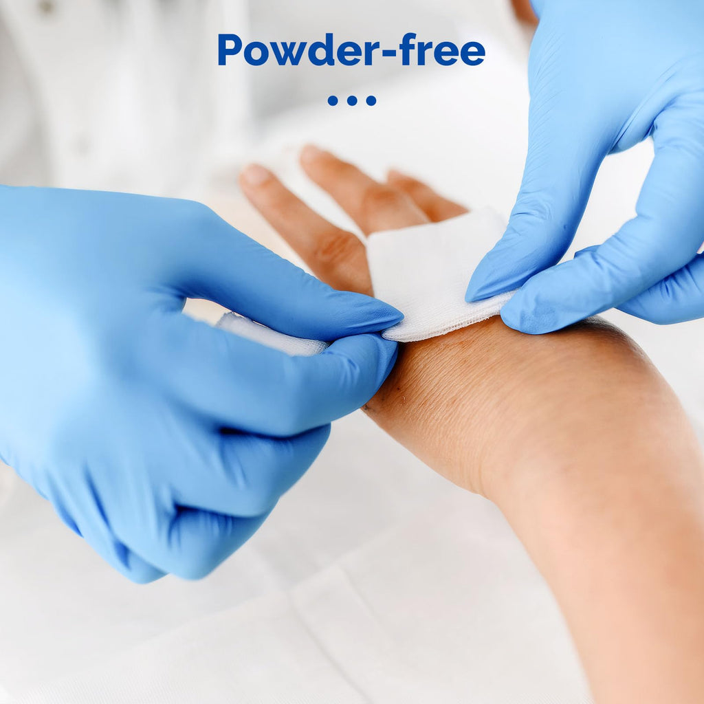 JMU Nitrile Exam Gloves Large, 3.5 Mil, Powder-Free, Latex-Free, Disposable Medical Glove, Blue, 4000 Count
