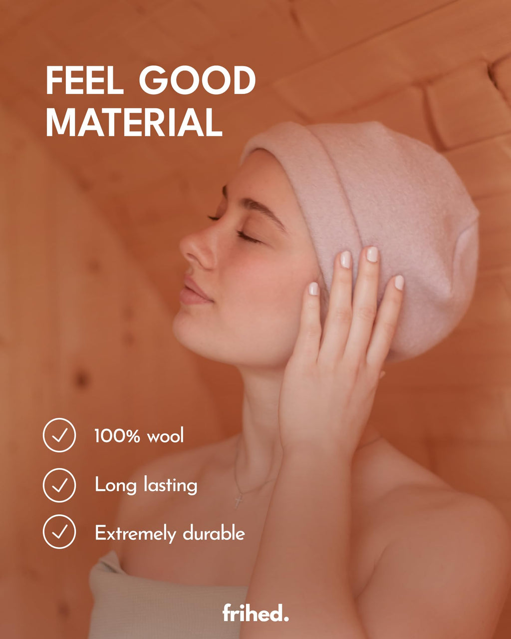 frihed. Sauna hat - Made of woolwalk - 100% Sheep's Wool - Premium Sauna Accessory for Men and Women - Flexible Size - Made in Germany (Forest)