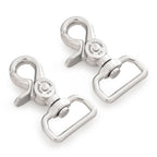 SHONAN 2.36" Trigger Snap Hooks for 1-inch Webbing, Marine Grade Stainless Steel Swivel Trigger Snaps, 100 Lbs Capacity Scissor Clips, 2 Pack Webbing Lobster Claw Clips for Bag Straps or Camera Belts