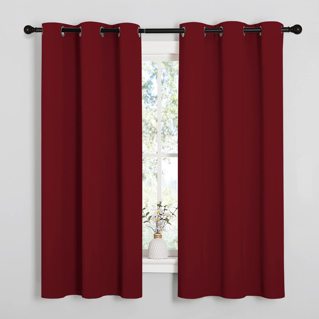 NICETOWN Burgundy Red Blackout Curtains for Living Room 42" x 63" 2 Panels