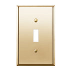 ENERLITES Toggle Light Switch Metal Wall Plate, Stainless Steel Switch Cover, Corrosion Resistant, Mid-Size 1-Gang 4.88" x 3.11", Stainless Steel 201, 7711M-PB, Polished Brass