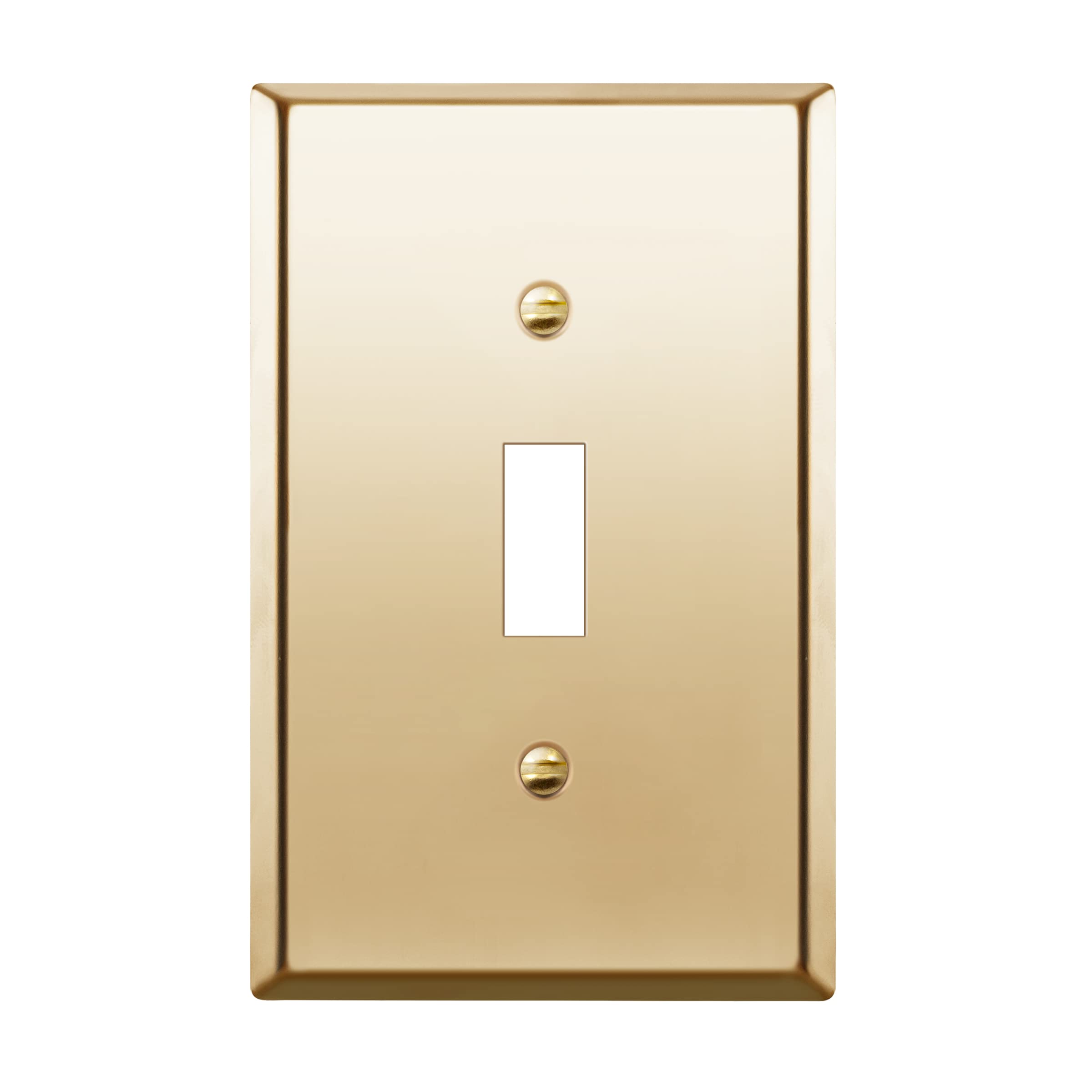 ENERLITES Toggle Light Switch Metal Wall Plate, Stainless Steel Switch Cover, Corrosion Resistant, Mid-Size 1-Gang 4.88" x 3.11", Stainless Steel 201, 7711M-PB, Polished Brass