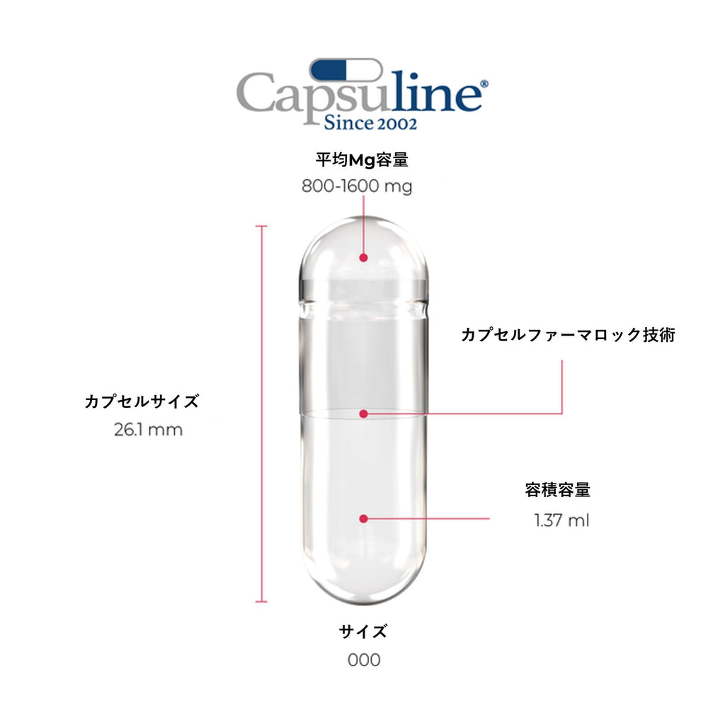 Capsuline Size 000 Empty Gelatin Capsules, Clear - 1000 Count | Gluten Free, Kosher, Non-GMO Certified | Pure Bovine Pill Caps for DIY Supplement Filling