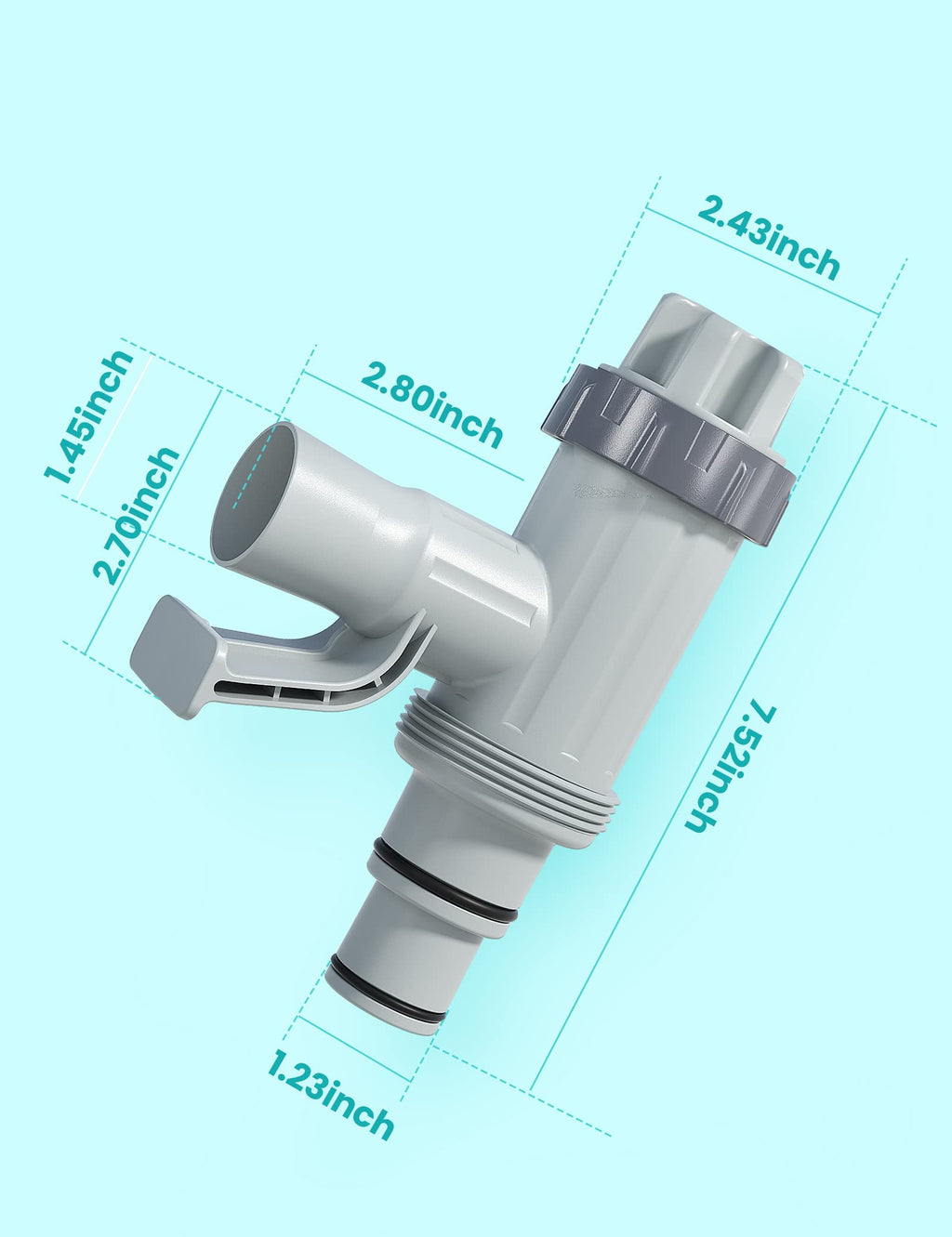 MASCARRY 【Patented】 Plunger Valve for Above Ground Swimming Pool, Pool Replacement Parts with On-Off Valve, Pool Hose Adapter and Pool Pipe Holder, Pool Pump Parts, Above Ground Pool Accessories