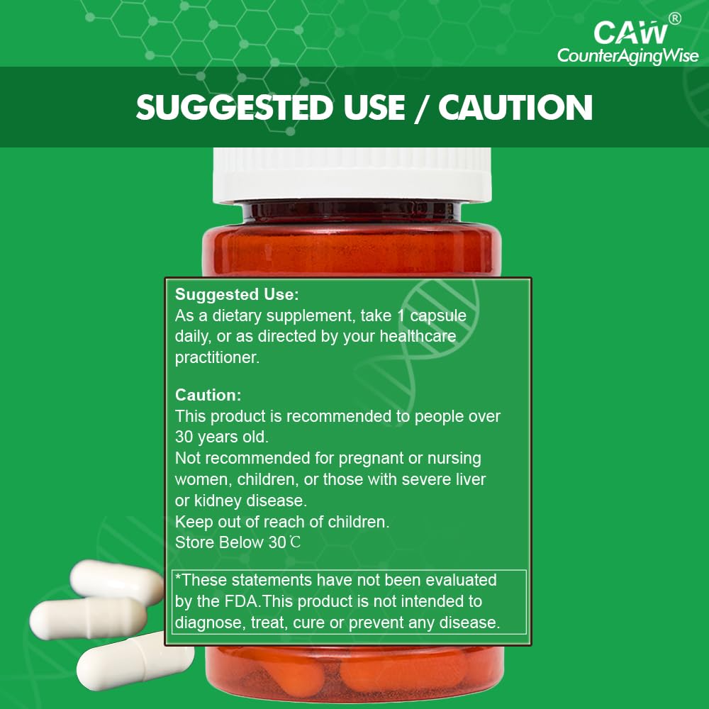 CAW Nano Cycloastragenol 10Mg | Telomerase Activation Anti-Aging | Cell Rejuvenation Immunity Boost | 30 Enteric-Coated Vegetarian Capsules (1 Bottle)