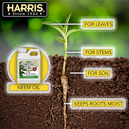 HARRIS Neem Oil Cold Pressed Water Soluble Concentrate, Makes 12 Gallons, 8oz NEEM-8C