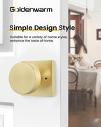 Goldenwarm 4 Pieces Brushed Gold Dummy Door Knobs Inactive Half Dummy Door Knob Brushed Brass No-Turning Door Dummy Knob for Closet Doors, Zinc-Alloy(2 Pack)