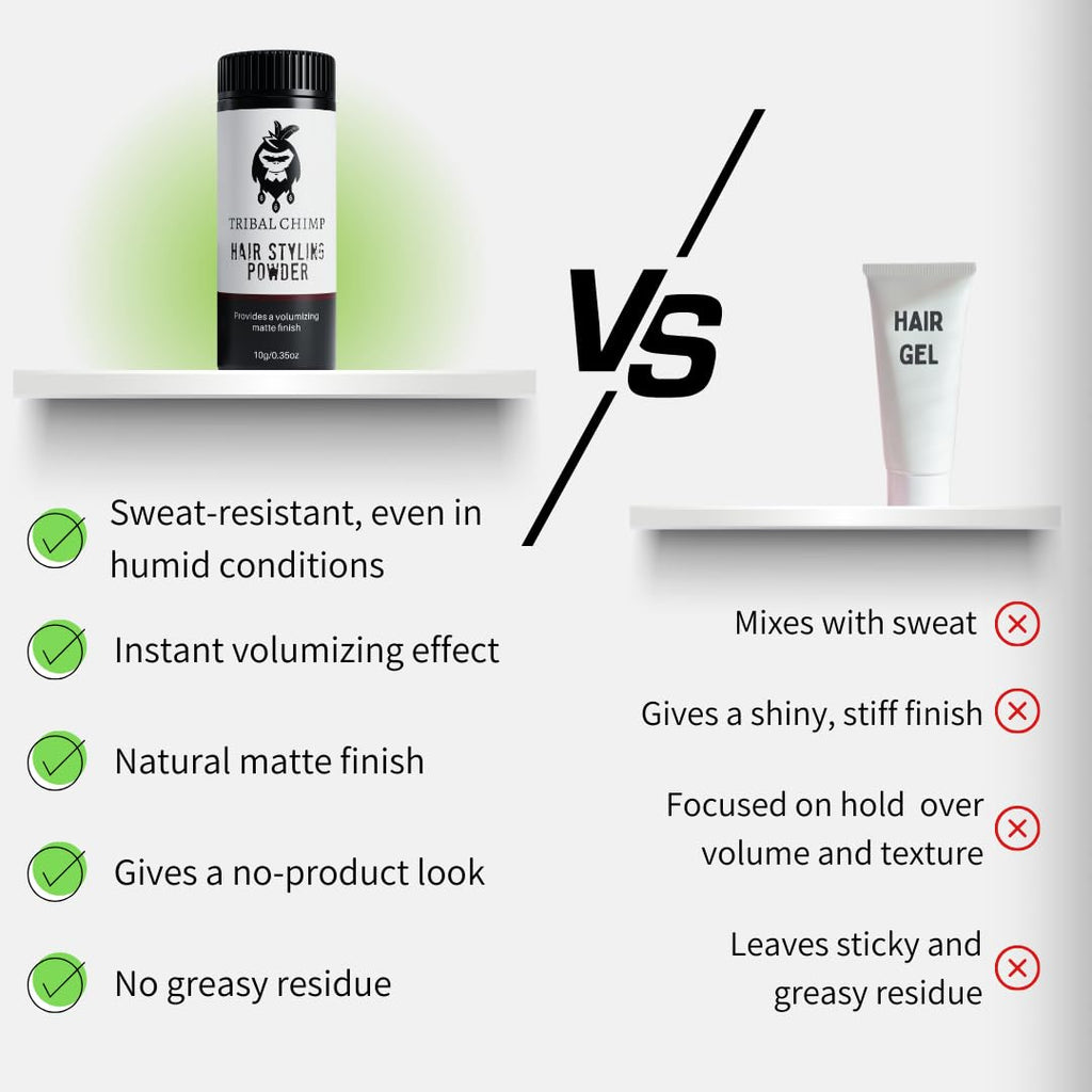 Tribal Chimp Hair Styling Powder for Men & Women – Hair Volumizer & Texture Powder for All Hair Types with Matte Finish – 24H Invisible Hold, Adds Volume & Texture, Non-Sticky and Smells Great – 10g