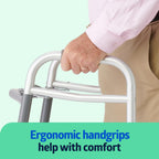Medline Heavy-Duty Bariatric Folding Walker with 5” Wheels and Durable Handles, 500 lb. Weight Capacity
