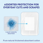 HTLARY Waterproof Transparent Film Dressing with Absorbent Pad 50-Pack Sterile Adhesive Bandages Post-Surgical Wound Cover, Protective Barrier for Sensitive Skin (2.7‘’x4‘’)