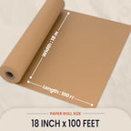 Brown Kraft Butcher Paper Roll - 18 Inch x 100 Feet - USA Made - Food-Grade Paper for Wrapping and Smoking Meat, BBQ, Grilling, Perfect Brisket Crust - Durable, Unbleached, Uncoated & Unwaxed