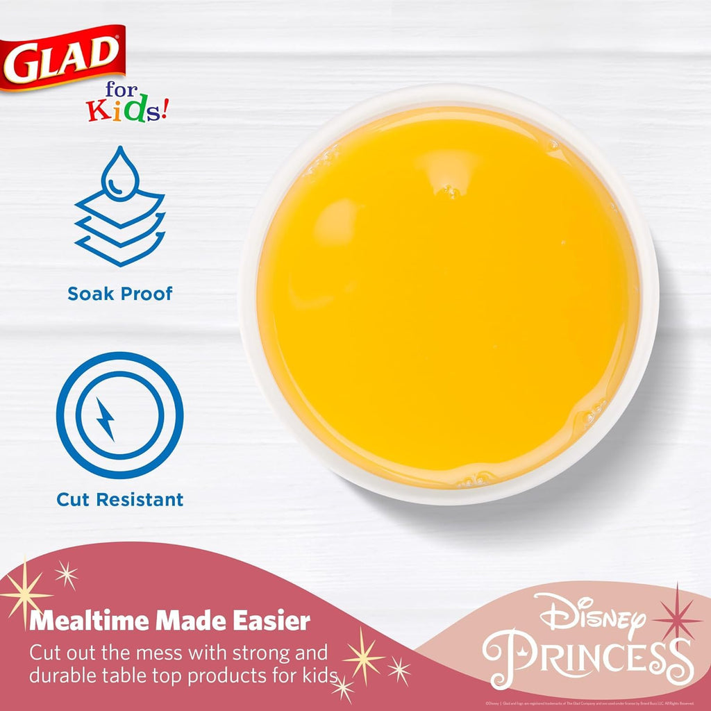 Glad for Kids Disney Princess Disposable Paper Cups for Bathroom Use and Parties Heavy Duty Soak Proof Paper Cups for Kids Colorful Princess Designs 9 Ounce 24 Count 10 Pack Fun Kids Drinkware