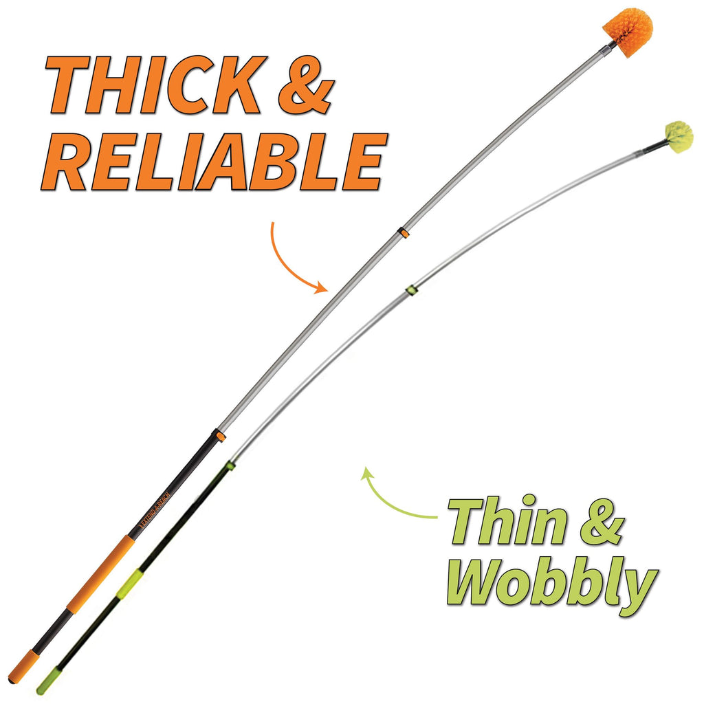 5-8 ft Long Telescopic Extension Pole // Multi-Purpose Extendable Pole with Universal Twist-on Metal Tip // Lightweight and Sturdy // Best for Painting, Dusting and Window Cleaning
