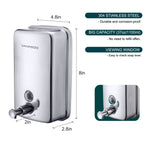 VANNSOO Commercial Soap Dispenser Wall Mount Stainless Steel, 37 fl.oz.