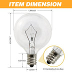 LinMiFo Wax Warmer Bulbs 6 Pack, G50 25 Watt Light Bulbs for Full Size Scentsy Warmers, E12 Base G16.5 Globe Clear scentsy Bulb for Candle Wax Warmer, Long Lifespan, 120 Volt