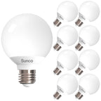 Sunco 8 Pack G25 LED Globe Light Bulb, Bathroom Mirror Vanity Lighting, 450 LM 6W (40W Equivalent), 2700K Soft White, Dimmable, Decorative Round Bulb, E26 Base, UL