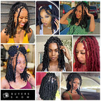 GUOHUI Super Light Butterfly Locs Crochet Hair 12 Inch 6 Packs Pre-Looped Soft Distressed Faux Locs Braids for Women Kids (12 Inch,30#)