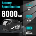 2-Pack 8000mAh High Capacity Replacement for Makita 18V Battery Compatible with Makita 18 Volt Batteries BL1860B BL1850B BL1840B BL1830B BL1815B LXT400 with LED Indicator Cordless Power Tools (White)