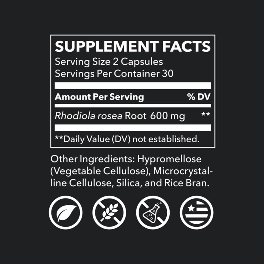 LifeSeasons Rhodiola Root 600mg per 2 Capsules – Adaptogenic Supplement for Natural Energy Mental Clarity Mood Balance Stress Support – 60 Vegan Capsules, Non‑GMO, Gluten‑Free