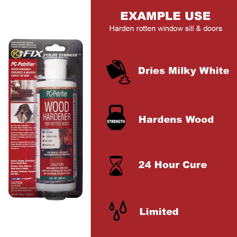 PC-Products Wood Repair Epoxy Paste and Wood Hardener Kit, PC-Woody 24 oz and PC-Petrifier 32 oz