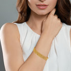 Simlayton 14K Gold Bracelets for Women Gold Mesh Bracelet for Womens