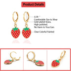 16 Pairs Hypoallergenic Dangle Hoop Earrings for Girls Teens Kids Women Cute Flower Animal Earrings Small Hoop Earrings Sets with Charms (Cute)