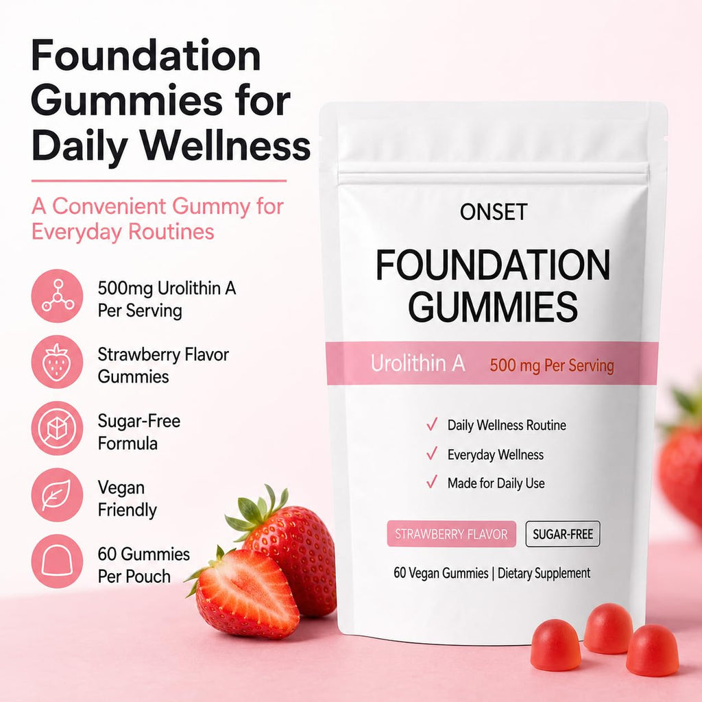 ONSET Foundation Gummies, Strawberry Flavored, 60 Gummies