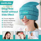 Comfcube Migraine & Headache Relief Ice Cap, 2 Hours Long Lasting Cold Therapy Wearable & Washable Form Fitting Ice Hat for Sinus & Stress Relief, Puffy Eyes, Severe Migraines, Chemo