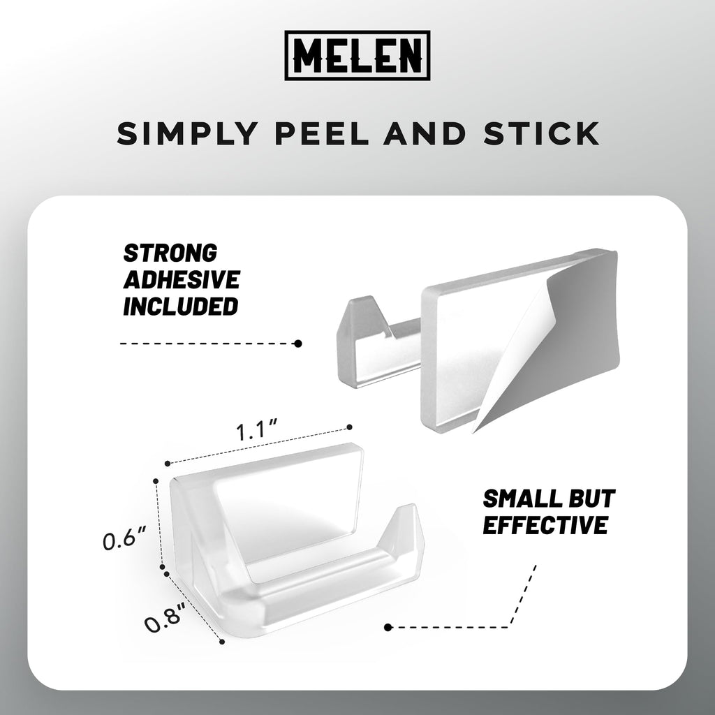MELEN Adhesive Sunglass Organizer Wall (16-Pack) - Strong and Compact Glasses Holder, Sunglass Holder for Car and Wall - Clear