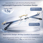 Geteyecare Pro Glasses, Upgraded Blue Light Blocking Reading Glasses, Auto Focus Glasses Self Adjusting Unisex (Gold+Silver)