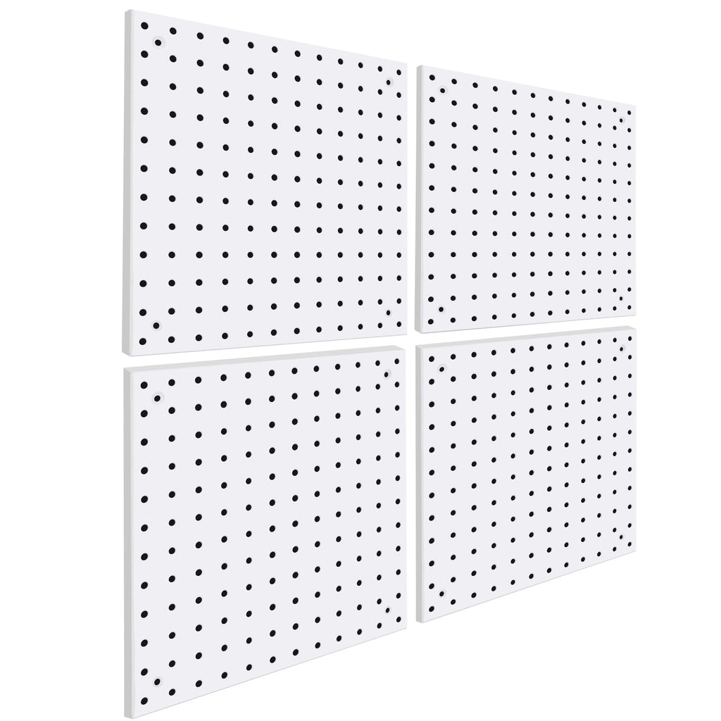 Daanxw 4 Pack Steel Peg Board,Universal 1/8 and 1/4 Pegboard Accessories,Ideal for Garage Tool Storage, Office Organization, Craft Room, Kitchen etc. (White, 4-12X12)