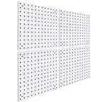Daanxw 4 Pack Steel Peg Board,Universal 1/8 and 1/4 Pegboard Accessories,Ideal for Garage Tool Storage, Office Organization, Craft Room, Kitchen etc. (White, 4-12X12)