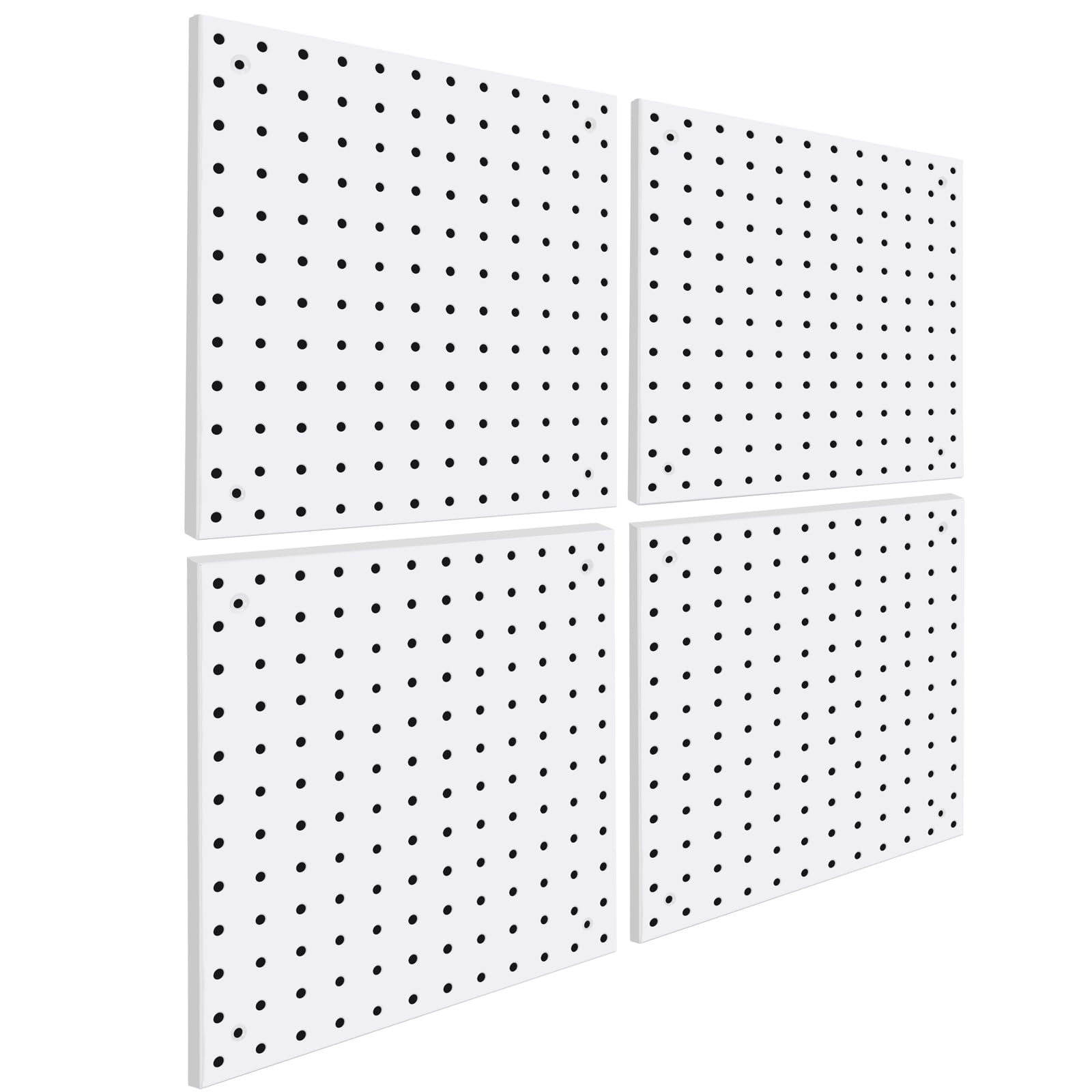 Daanxw 4 Pack Steel Peg Board,Universal 1/8 and 1/4 Pegboard Accessories,Ideal for Garage Tool Storage, Office Organization, Craft Room, Kitchen etc. (White, 4-12X12)