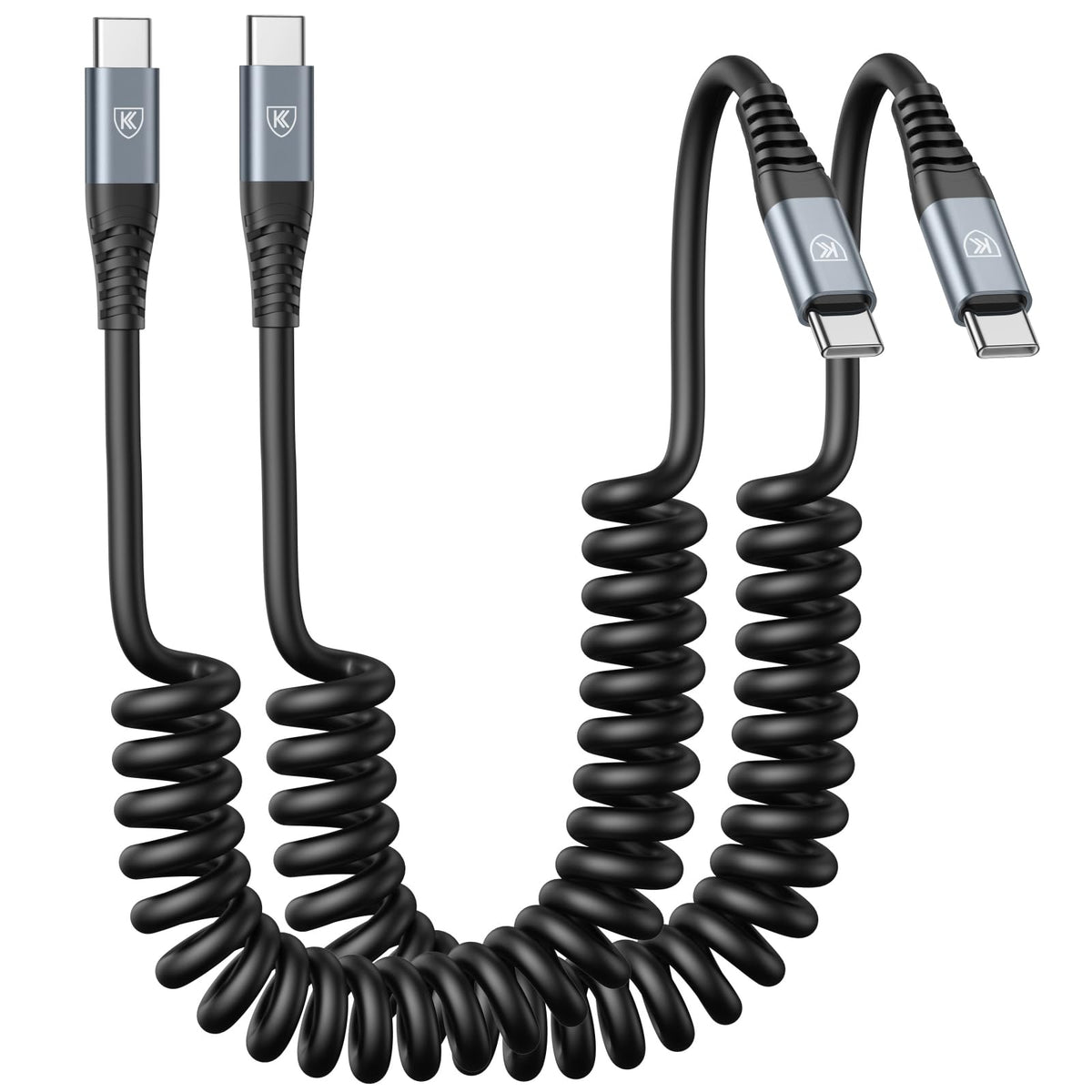 USB C Cable 3ft 2Pack USB C to USB C Charger Cable for Car, Coiled Type C