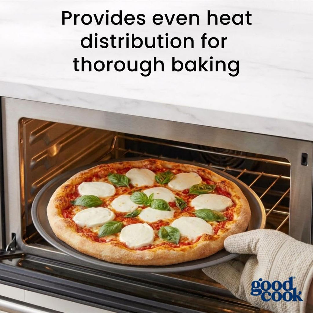 GoodCook AirPerfect Pizza Pan with Cutting Guides, 16-Inch, Gray
