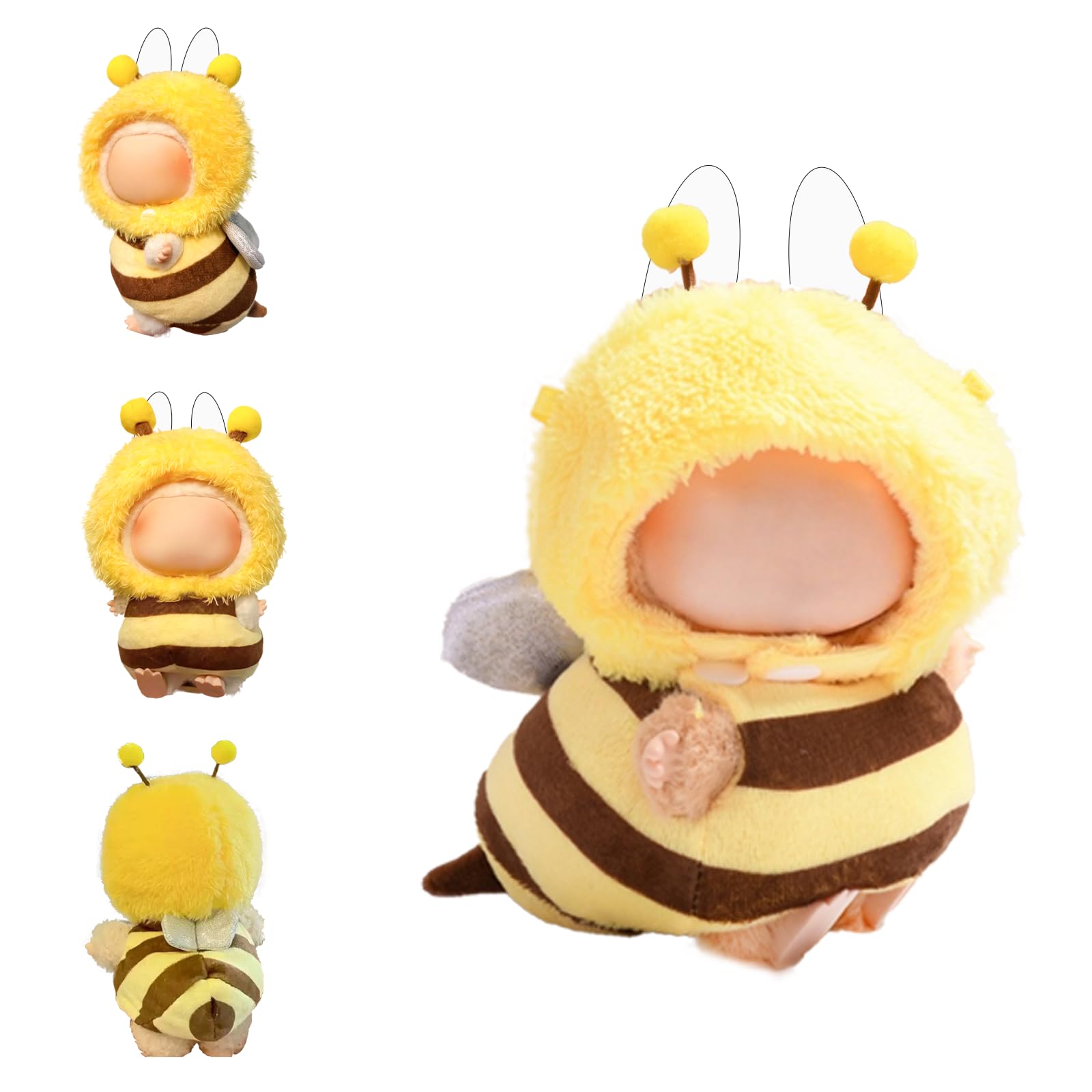 Zimomo Funny Clothes for labubu Dolls(No Doll) - Cute Bee Costume, Fits 6.7 Inch (17 cm) Park Theme Costume Accessory,Suitable for Halloween, Christmas and Birthday Gifts