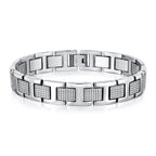 VNOX Mens Silver Bracelet Inoxidable Metal Stainless Steel Link Chain Bracelets Elegant Jewelry Gifts for Men Dad Husband,Adjustable