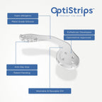 OptiStrips Silicone Eyeglass Nose Pads – 5-Pack Anti-Slip Nose Pads for Glasses with Travel Case – Hypoallergenic, Non-Slip Eyewear Support Strips – Reusable Nose Grips for Eyeglasses