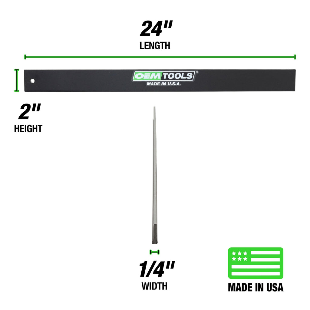 OEMTOOLS 25357 Straight Edge 24", Machinist Tool, Made in USA, Precision Ground ±0.001" for Engine Block Inspections, Cold Rolled Steel Straight Edge